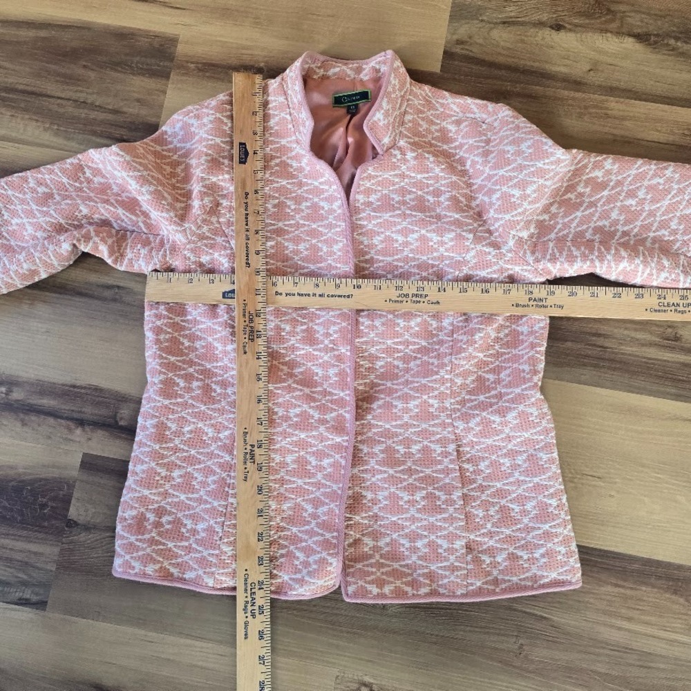 C Wonder Brocade Tweed Blazer Jacket Dusty Rose Womens 10 Textured Weave Regalia - Picture 11 of 15